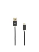 SBOX Kábel, CABLE USB Male -> TYPE-C Male 1.5 m Black