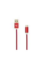 SBOX Kábel, CABLE USB Male -> TYPE-C Male 1.5 m Red