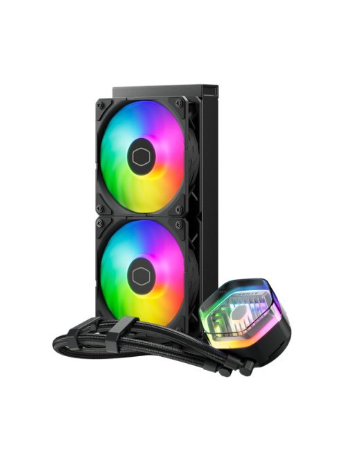 COOLER MASTER CPU hűtő MASTERLIQUID 240 ATMOS (vízhűtés), 2 Ventilátoros, ARGB Gen2, fekete