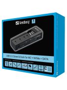 SANDBERG USB dokkoló, USB 3.2 Cloner and Dock for M2 + NVMe + SATA