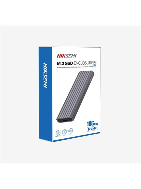 HIKSEMI Külső Ház M.2 SSD NVMe Alumínium ház, USB 3.2/Type-C (10Gbps), Szürke (HIKVISION)