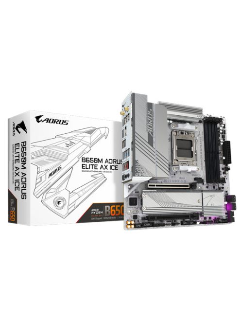 GIGABYTE Alaplap AM5 B650M AORUS ELITE AX ICE AMD B650, mATX