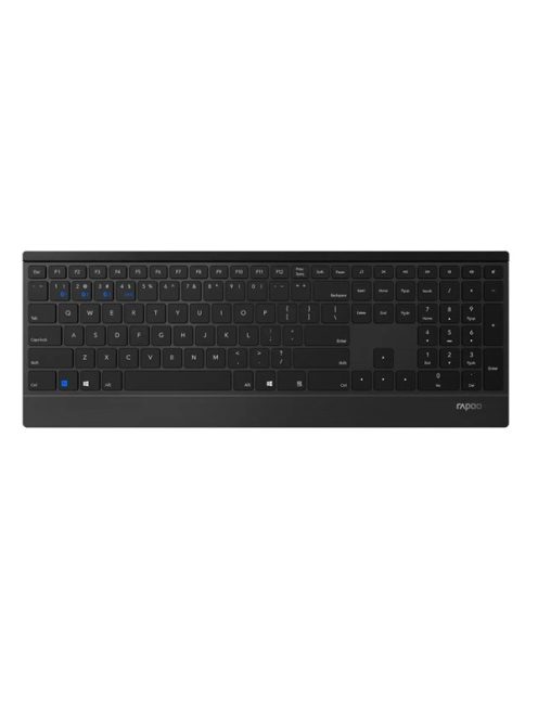 RAPOO 192504, MULTIMODE "E9500M" BLUETOOTH + 2,4GHZ BILLENTYŰZET, FEKETE