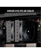 CORSAIR CPU hűtő, A115 Twin Tower, 2 Ventilátoros, LGA1700 támogatással, fekete