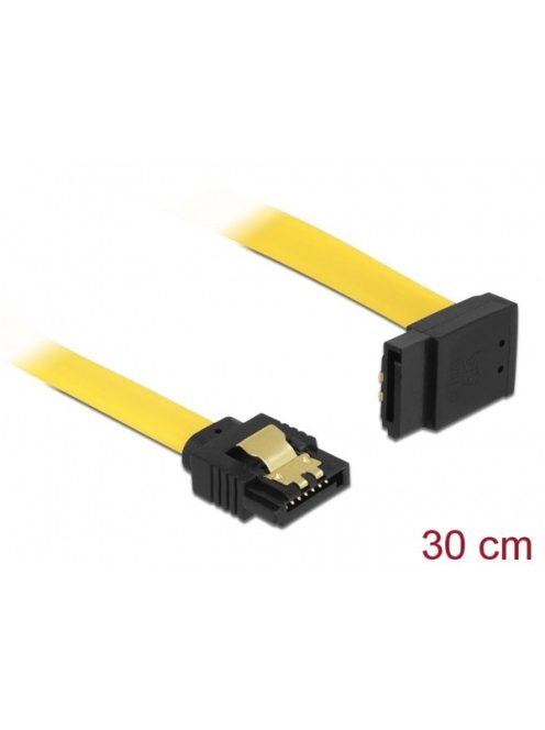 DELOCK kábel SATA 6 Gb/s egyenes-90 fok fel 30cm sárga