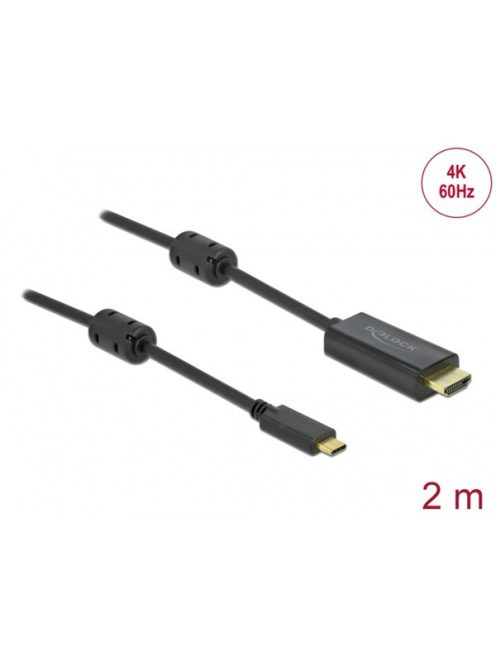 DELOCK kábel USB Type-C aktív > HDMI (DP Alt Mode) 4K 60Hz 2m