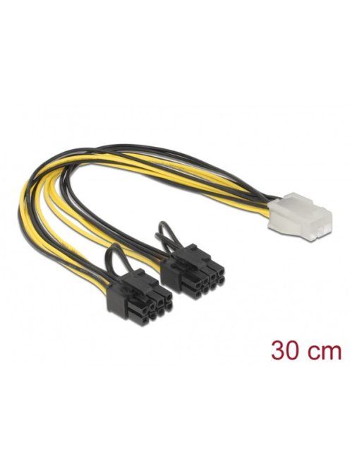 DELOCK Tápkábel PCI Express 6 pin female > 2x 8 pin male 30cm