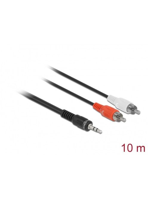 DELOCK kábel Audio 3.5mm Stereo jack male > 2x RCA male 10m