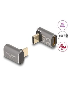   DELOCK Átalakító USB 40 Gbps Type-C male > female PD 3.0 100W 90 fokos 8K 60Hz fém