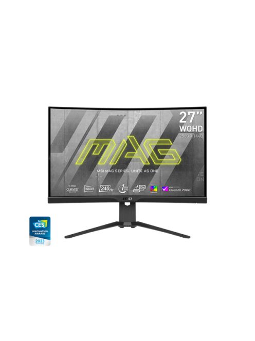 MSI Monitor GAMING MAG 275CQRXF Ívelt 27" WQHD 2560x1440 240Hz Rapid VA 1000R, 2500:1 CR, 300nits, 1ms, 2x HDMI,DP,USB-C