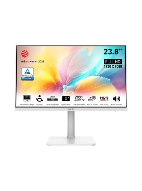 MSI Monitor Business Modern MD2412PW 23,8" FHD, 1920x1080, IPS, 100Hz, 1000:1 CR, 300cd/m2, 1ms, HDMI,  USB-C, White