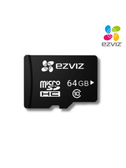 EZVIZ 64GB MicroSD kártya az EZVIZ biztonsági kamerákhoz, C10 class,Max read speed 90MB/s; Max write speed 50MB/s