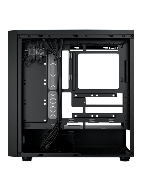 COOLER MASTER Ház ATX MasterBox 600, 4db ARGB Ventilátor, Tápegység nélkül, Üvegfalú, fekete