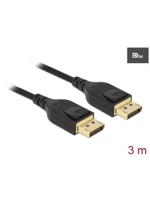 DELOCK kábel DisplayPort male / male összekötő 8K 60Hz tanúsítvánnyal 3m