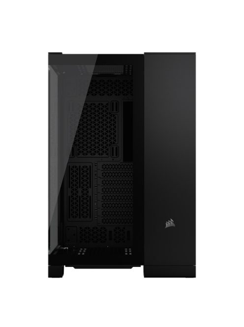 CORSAIR Ház iCUE LINK 6500X RGB, 3x iCUE LINK RX120 RGB Ventilátor, Tápegység nélkül, Edzett Üveg, fekete