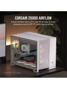 CORSAIR Ház 2500D AIRFLOW, Tápegység nélkül, Edzett Üveg, fehér