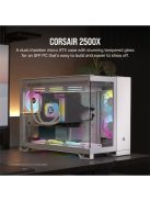 CORSAIR Ház 2500X, Tápegység nélkül, Edzett Üveg, fehér