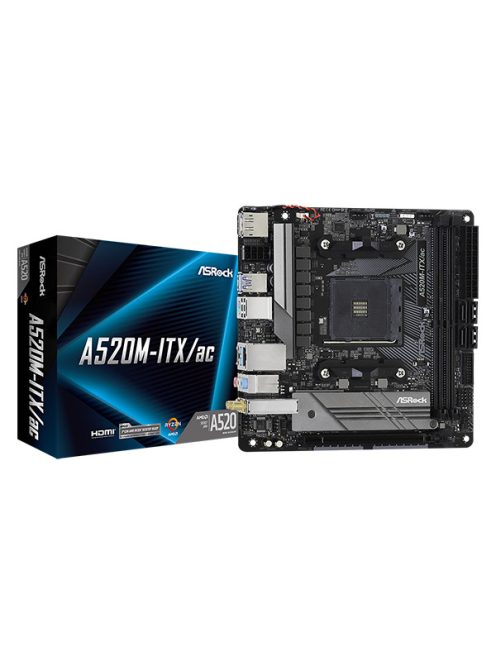 ASROCK Alaplap AM4 A520M-ITX/AC AMD A520, mITX