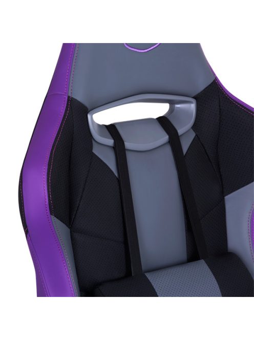 COOLER MASTER Gaming Szék CALIBER R3 GAMING CHAIR, Memóriahab, Megerősített acél keret, Gázemelő, lila-fekete