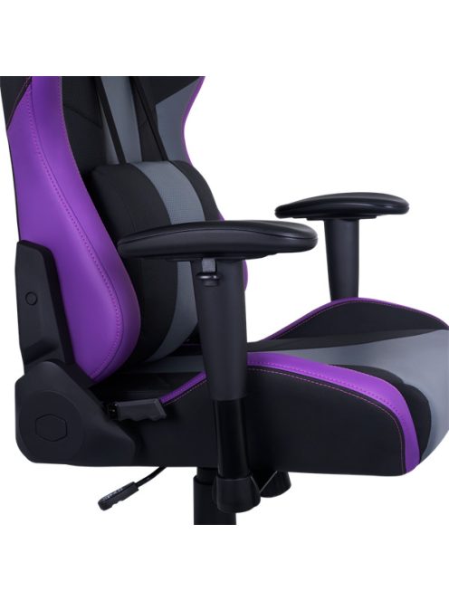 COOLER MASTER Gaming Szék CALIBER R3 GAMING CHAIR, Memóriahab, Megerősített acél keret, Gázemelő, lila-fekete