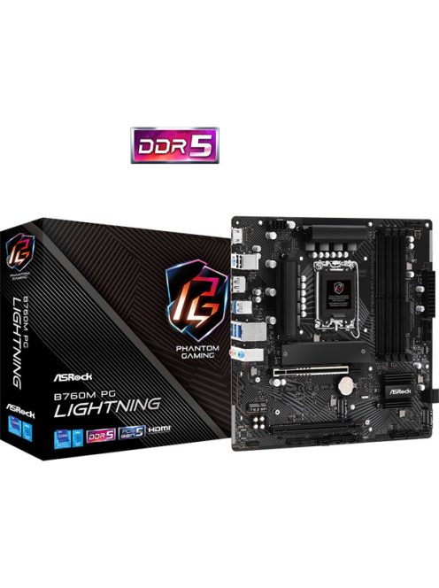 ASROCK Alaplap S1700 B760M PG LIGHTNING INTEL B760, mATX