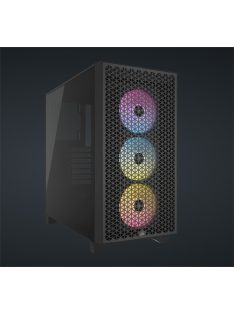   CORSAIR Ház 3000D RGB AIRFLOW, 3xAR120 RGB Ventilátorral, Tápegység nélkül, Edzett Üveg, fekete