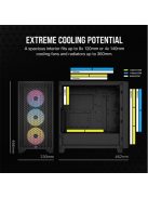 CORSAIR Ház 3000D RGB AIRFLOW, 3xAR120 RGB Ventilátorral, Tápegység nélkül, Edzett Üveg, fekete