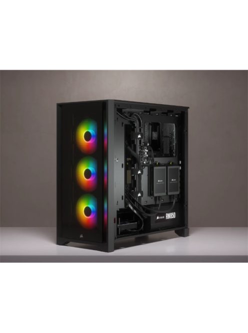 CORSAIR Ház iCUE 4000X RGB, 3x12mm RGB Ventillátorral, Tápegység nélkül, Edzett Üveg, fekete