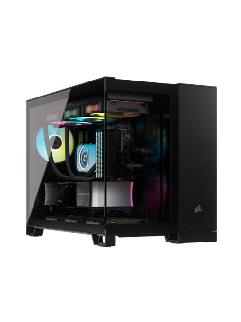 CORSAIR Ház iCUE LINK 2500X RGB, 2x RX120 RGB Ventilátor, Tápegység nélkül, Edzett Üveg, fekete