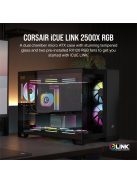 CORSAIR Ház iCUE LINK 2500X RGB, 2x RX120 RGB Ventilátor, Tápegység nélkül, Edzett Üveg, fekete