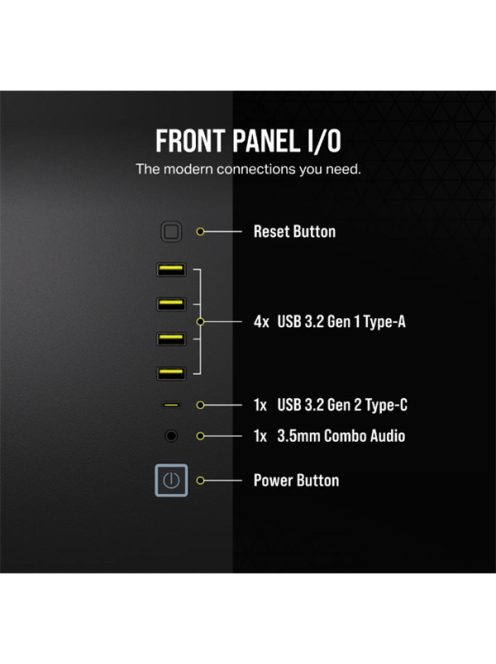 CORSAIR Ház 6500D AIRFLOW Dual Chamber, Tápegység nélkül, Edzett Üveg, fekete