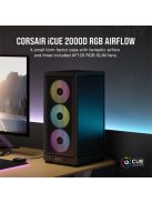 CORSAIR Ház 2000D RGB AIRFLOW Mini-ITX, 3xAF120 RGB SLIM Ventillátorral, SFX Tápegység nélkül, Edzett Üveg, fekete