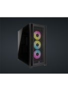 CORSAIR Ház iCUE 5000D RGB AIRFLOW, 3xAF120 RGB Ventillátorral + iCUE Kontroller, Tápegység nélkül, Edzett Üveg, fekete