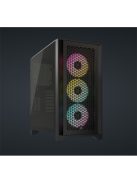 CORSAIR Ház iCUE 4000D RGB AIRFLOW, 3xAF120 RGB ELITE Ventillátorral + Kontroller, Tápegység nélkül, Edzett Üveg, fekete