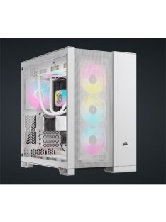   CORSAIR Ház 6500D AIRFLOW Dual Chamber, Tápegység nélkül, Edzett Üveg, fehér