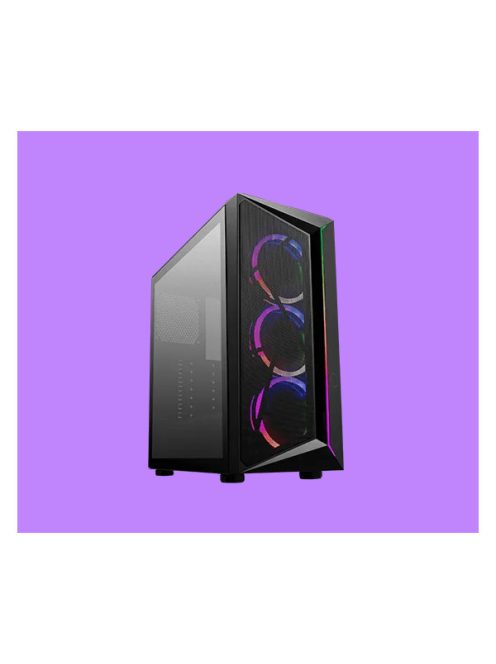 COOLER MASTER Ház Midi ATX CMP 510, 3x ARGB Ventilátor, Tápegység nélkül, Üvegfalú, fekete