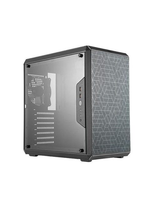 COOLER MASTER Ház ATX MASTERBOX Q500L, Mágneses előlap, Tápegység nélkül, Üvegfalú, Szürke