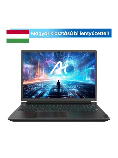 GIGABYTE G6X 9MG 16" WUXGA (165Hz), Intel Core i7-13650HX (14C/4.9Ghz), 16GB, 1TB SSD, RTX 4050, Magyar billentyű