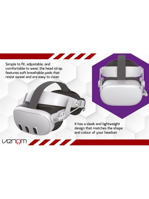 VENOM Meta Quest 2 & 3 Kiegészítő Univerzális headset pánt és 5000 mAh akkumulátor csomag, VS4209