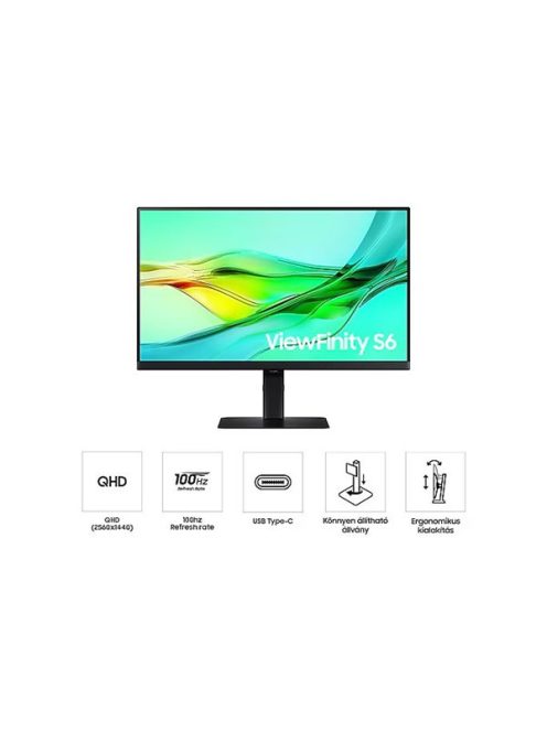 SAMSUNG IPS 100Hz monitor 32" S60UD, 2560x1440, 16:9, 350cd/m2, 5ms, HDMI/DisplayPort/3xUSB/1xUSB-C, Pivot
