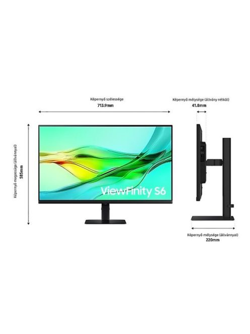 SAMSUNG IPS 100Hz monitor 32" S60UD, 2560x1440, 16:9, 350cd/m2, 5ms, HDMI/DisplayPort/3xUSB/1xUSB-C, Pivot