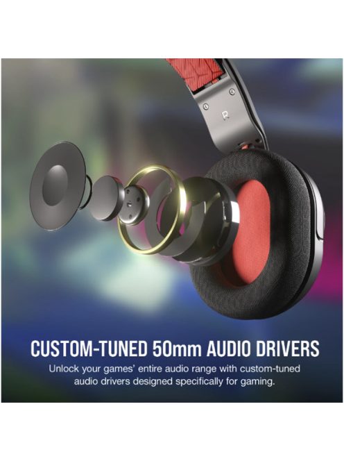 CORSAIR Vezetékes Headset, HS35 v2 Gaming, Multiplatform, carbon