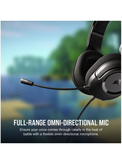 CORSAIR Vezetékes Headset, HS35 v2 Gaming, Multiplatform, carbon
