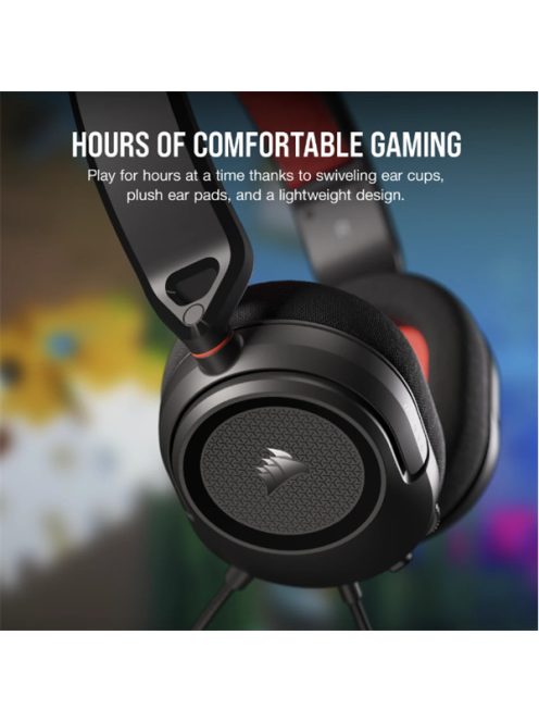 CORSAIR Vezetékes Headset, HS35 v2 Gaming, Multiplatform, carbon
