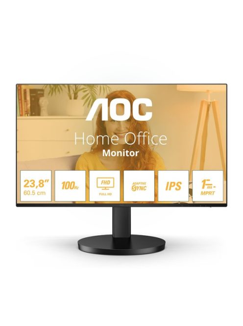 AOC IPS monitor 23.8" 24B3HA2, 1920x1080, 16:9, 250cd/m2, 1ms, VGA/HDMI, hangszóró, 100Hz