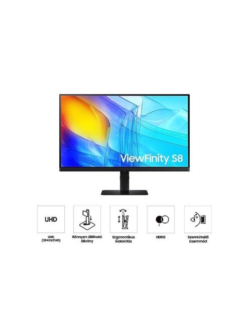 SAMSUNG IPS monitor B2B 27" S80D, 3840x2160, 16:9, 350cd/m2, 5ms, HDMI/DisplayPort/3xUSB, Pivot