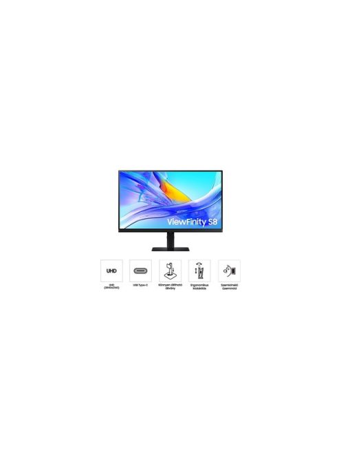 SAMSUNG IPS monitor B2B 27" S80UD, 3840x2160, 16:9, 350cd/m2, 5ms, LAN/HDMI/DisplayPort/3xUSB/USB-C, Pivot