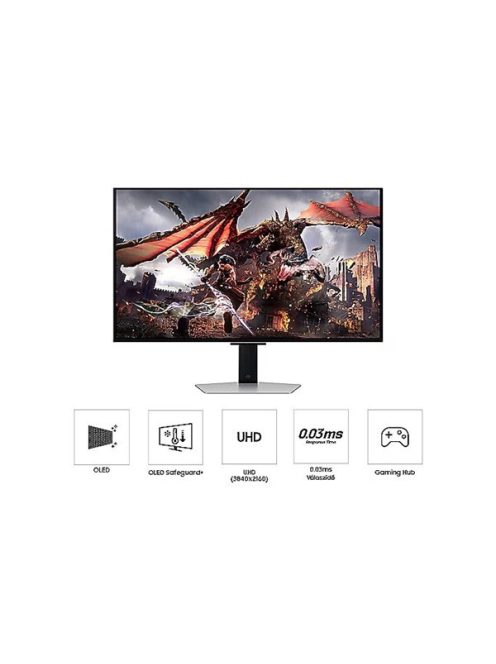 SAMSUNG Gaming 240Hz OLED monitor 32"G80SD,3840x2160,16:9,250cd/m2, 0.03ms,DisplayPort/HDMI/USB/WiFi/Bluetooth,hangszóró