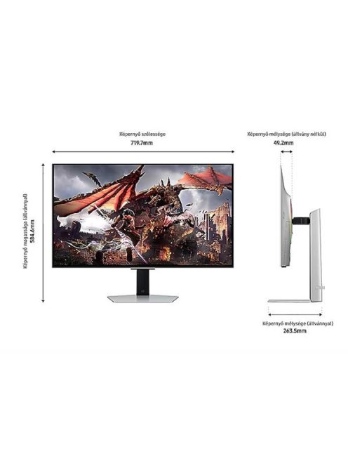 SAMSUNG Gaming 240Hz OLED monitor 32"G80SD,3840x2160,16:9,250cd/m2, 0.03ms,DisplayPort/HDMI/USB/WiFi/Bluetooth,hangszóró