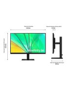 SAMSUNG IPS 100Hz monitor B2B 27" S60D, 2560x1440, 16:9, 350cd/m2, 5ms, HDMI/DisplayPort/3xUSB, Pivot